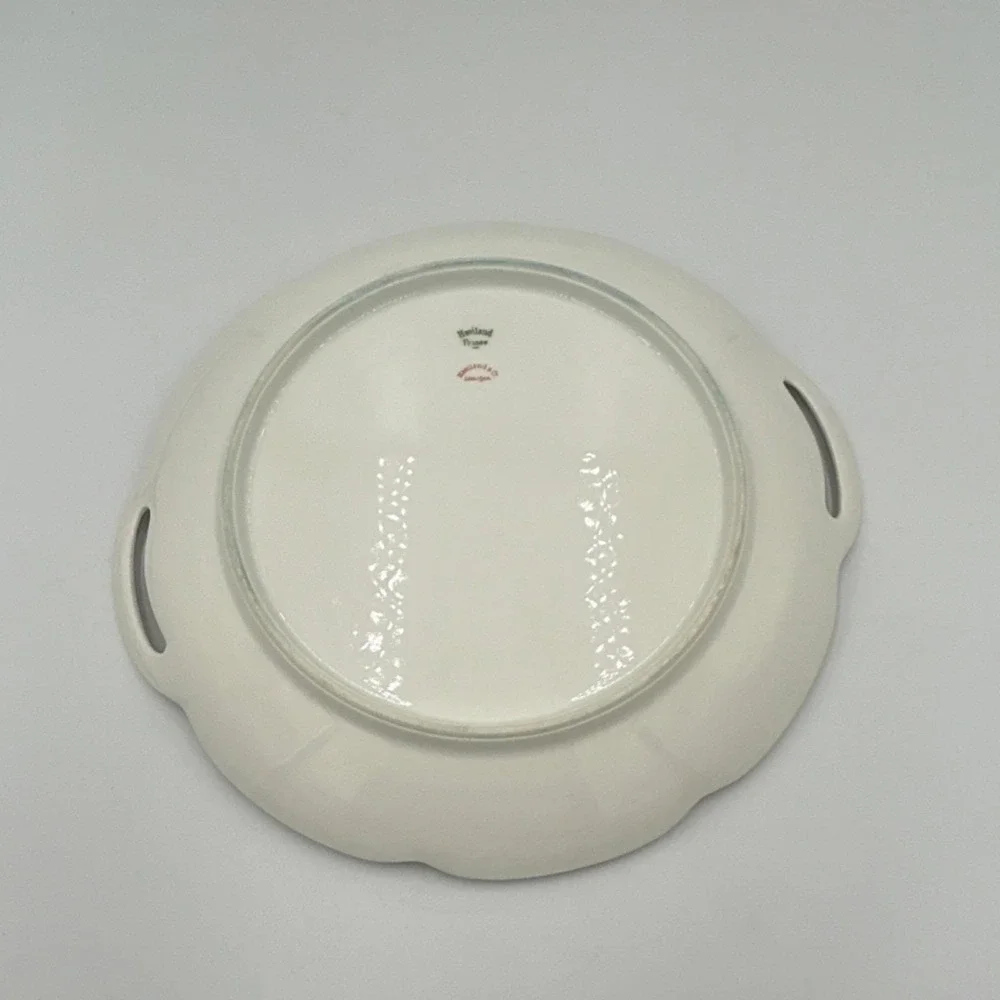 Haviland Limoges Porcelain Decorative Plate Gold Trim Round White